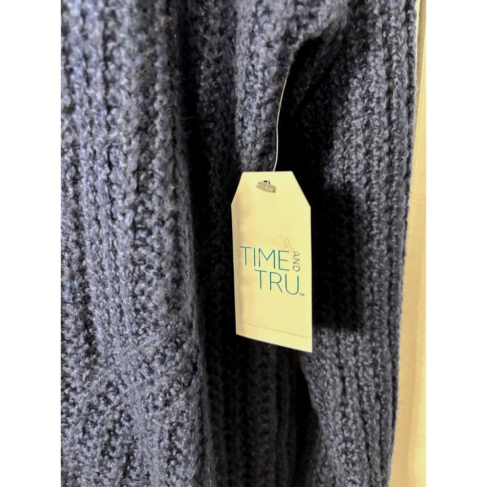 NWT Time & Tru Navy Blue Mock Turtleneck Large Sweater - Picture 5 of 6
